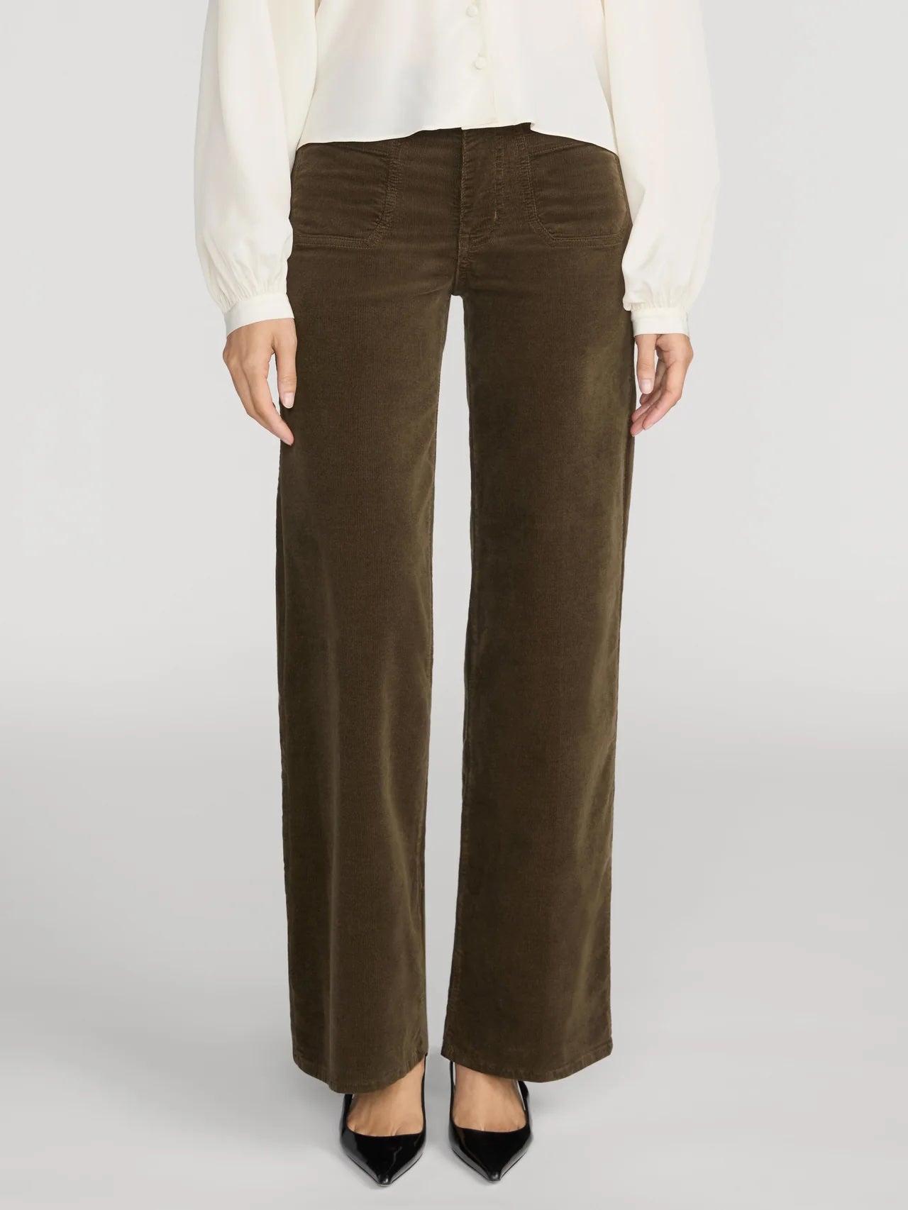 Le Slim Palazzo Modernist Pocket Corduroy Rich Military