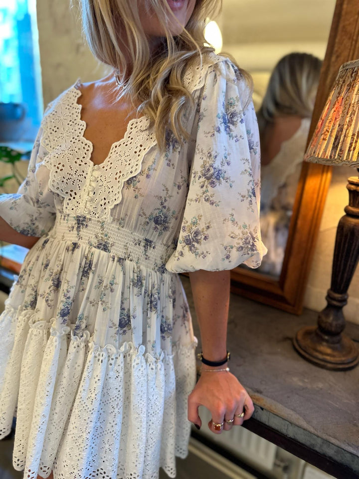 Cotton Slub Embroidery Dress