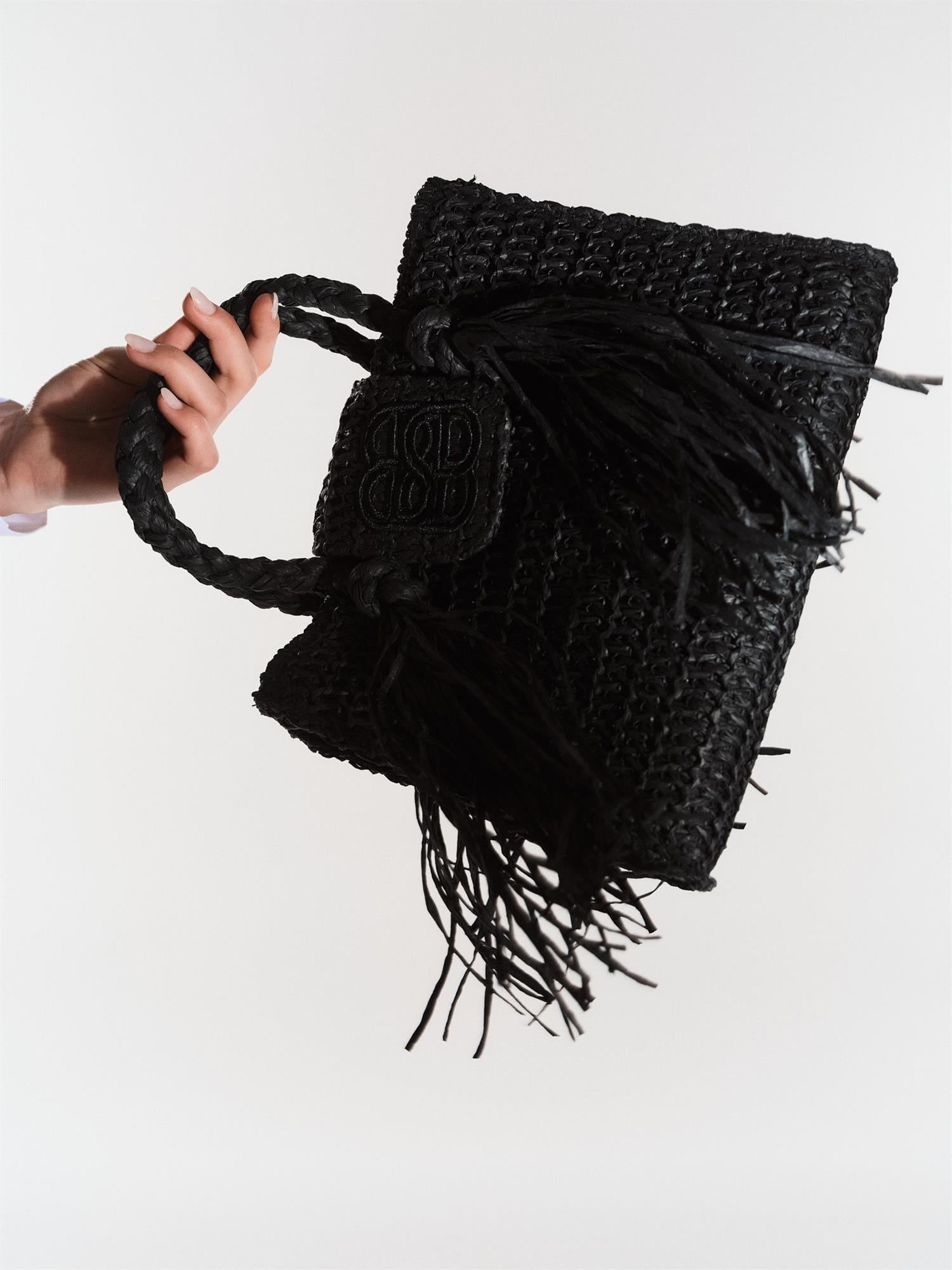 Sigrid Straw Bag Black