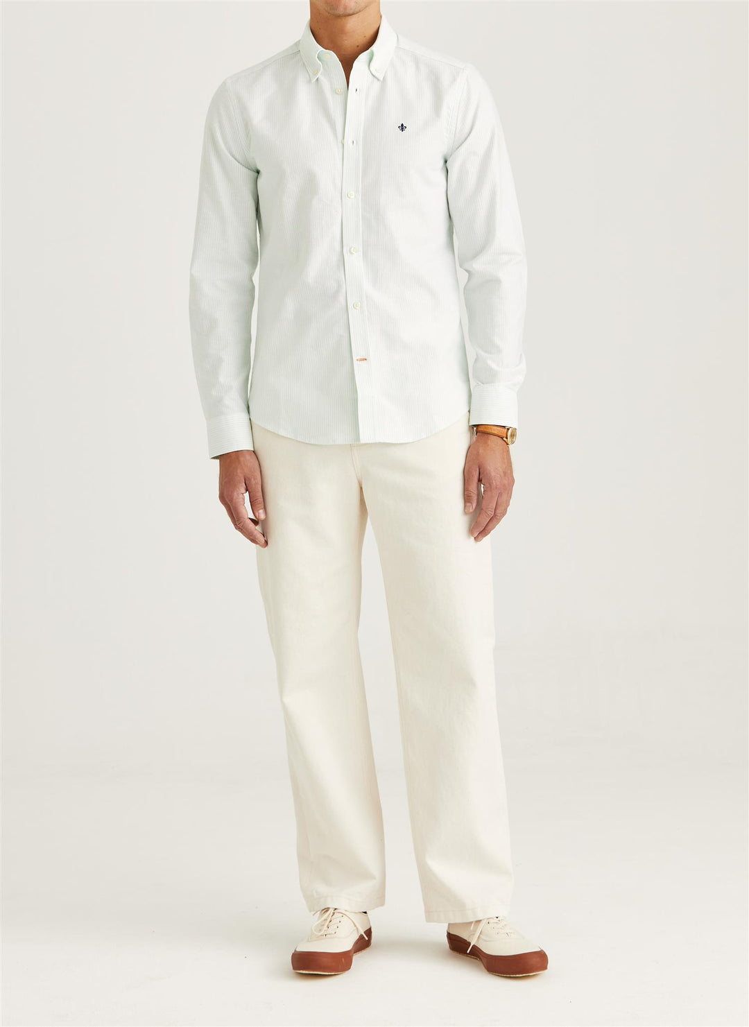 Douglas Oxford Stripe Shirt - Green