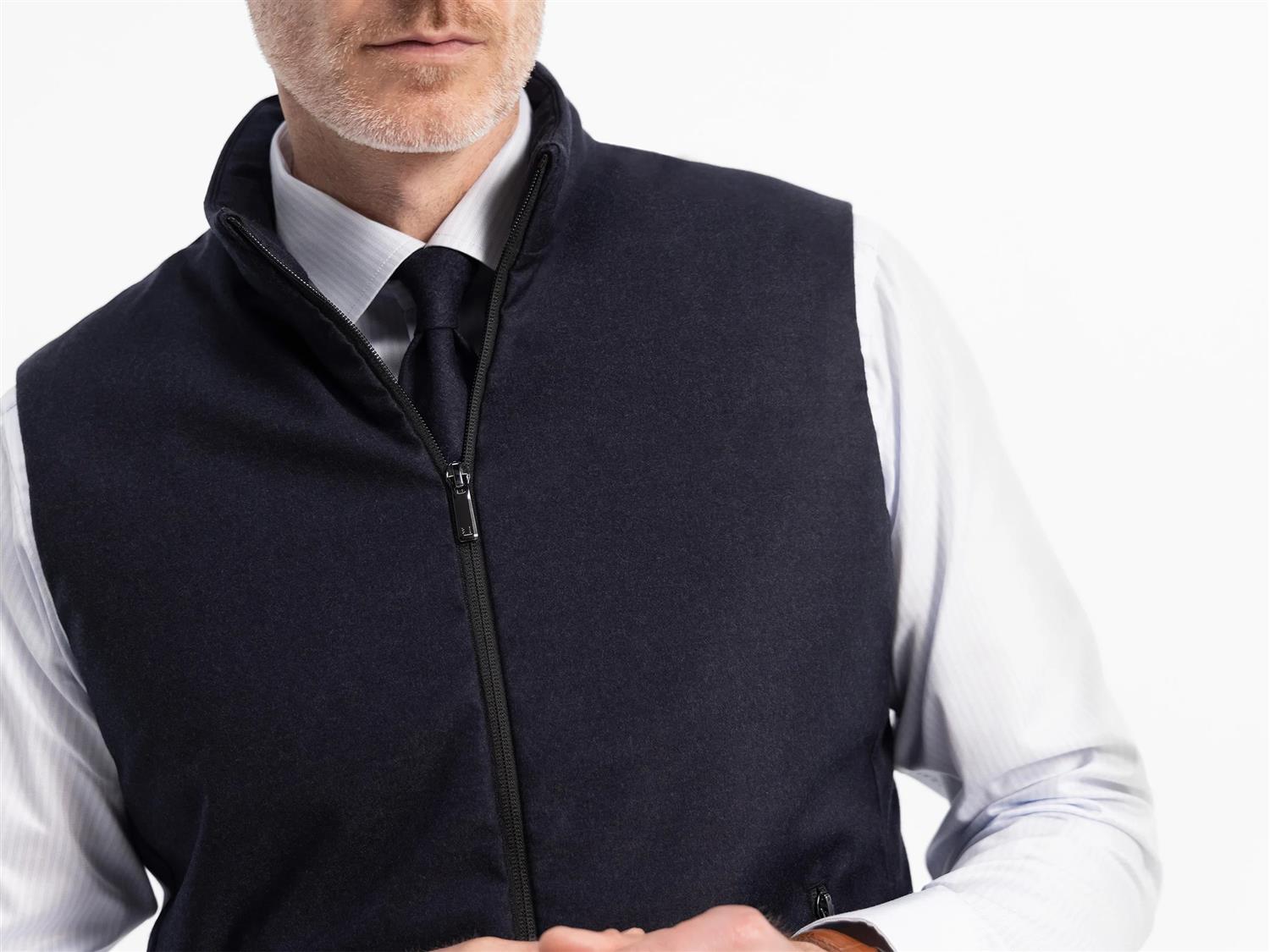 Raptor Savile Vest - Navy Melange Wool