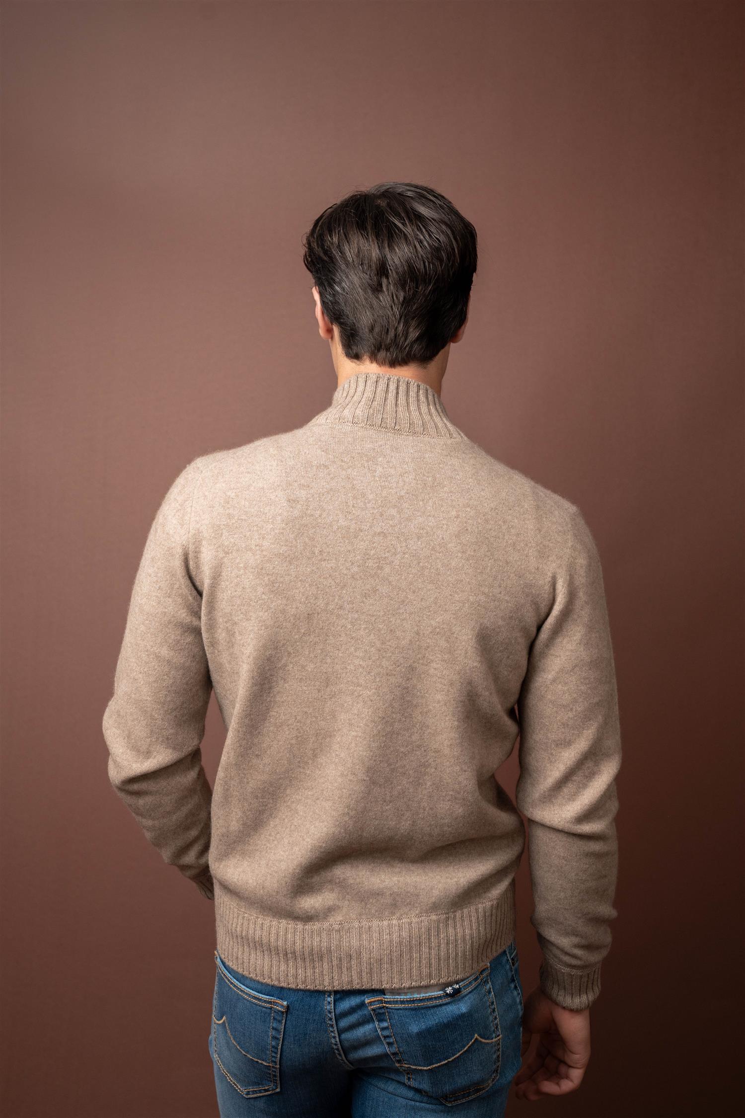 Full Zip - Felted Cashmere - Beige