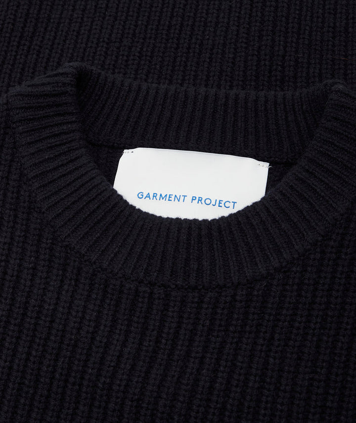 Boxy Wool Knit - Navy