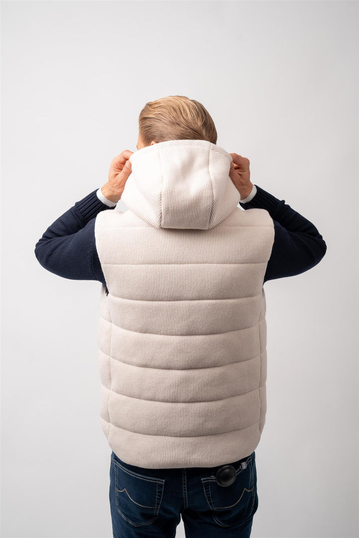 Ribbed Vest Wool - Beige