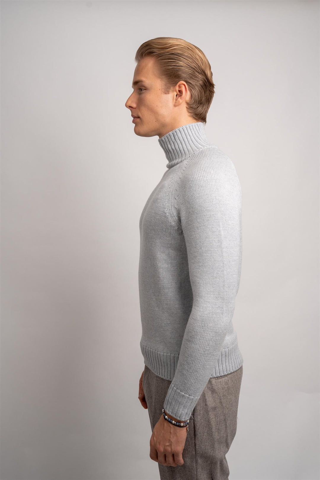 Mock Neck Sweater - Grey