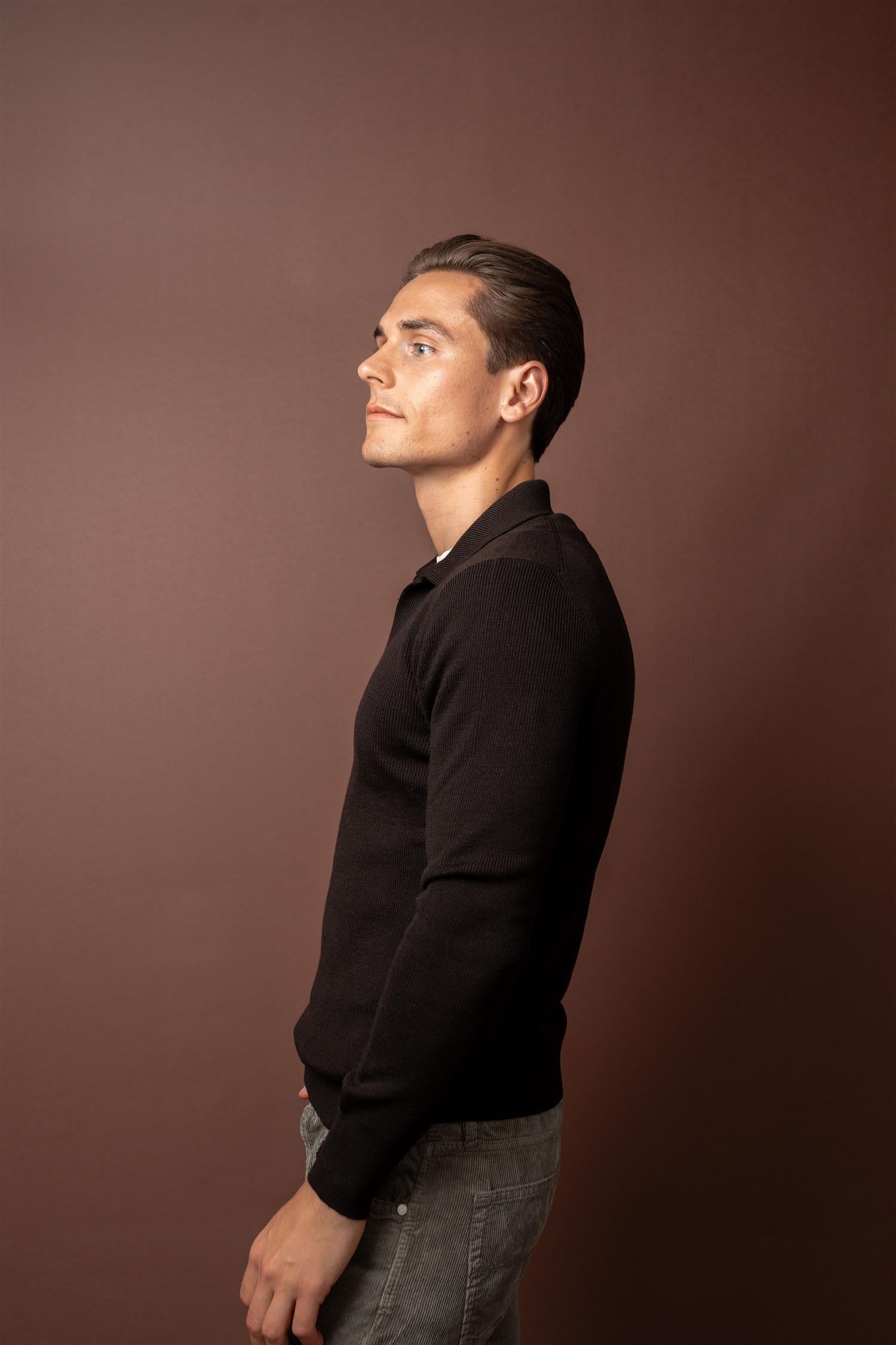 LS Merino Polo - Brown