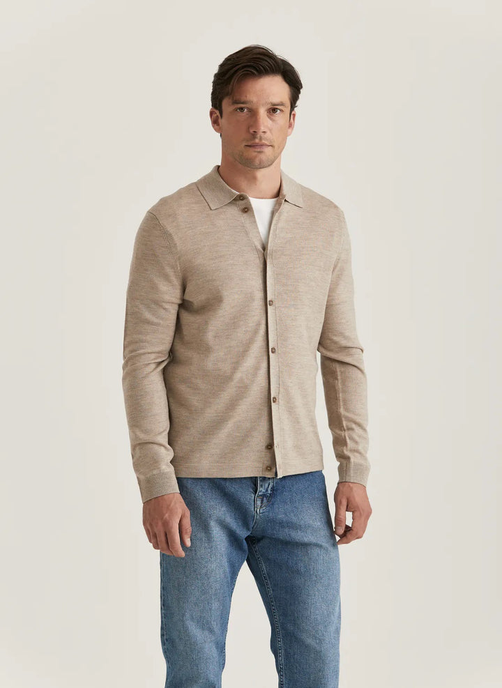 Merino Knitted Shirt - Khaki