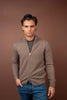Full Zip Cardigan Wool - Cashmere - Brown