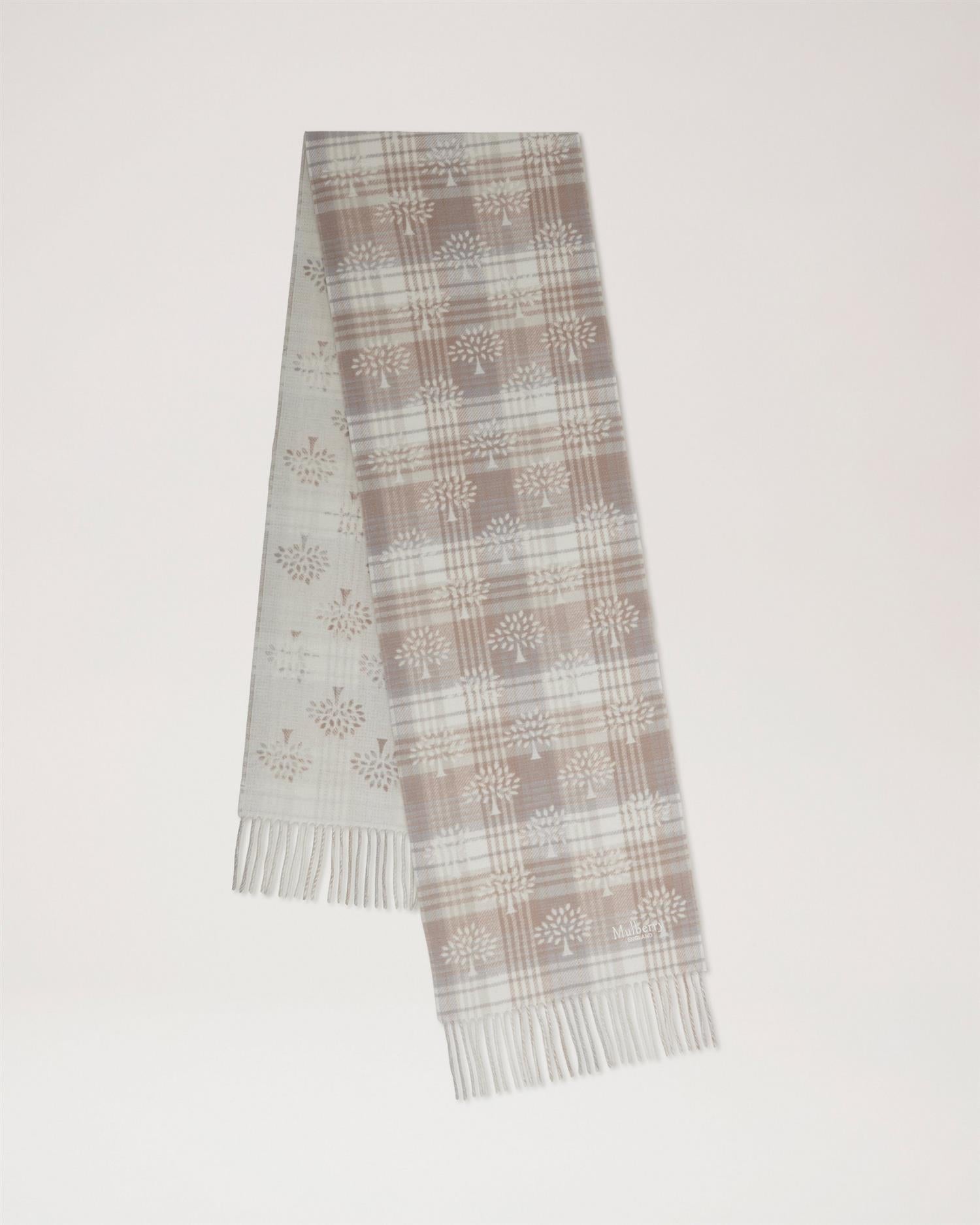 Mulberry Heritage Check & Tree Scarf 200 x 30 cm