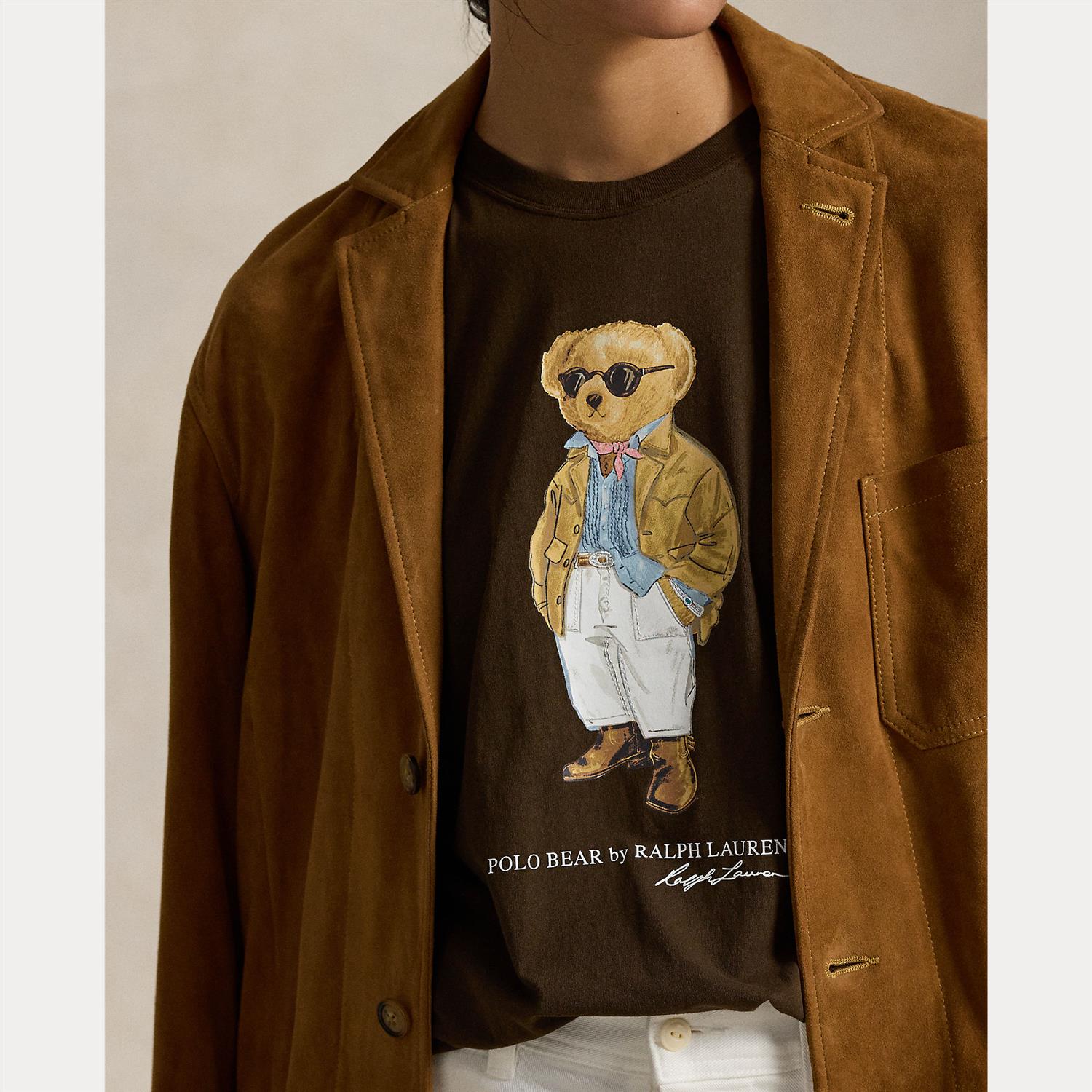 Polo Bear Cotton Jersey Tee Dark Brown