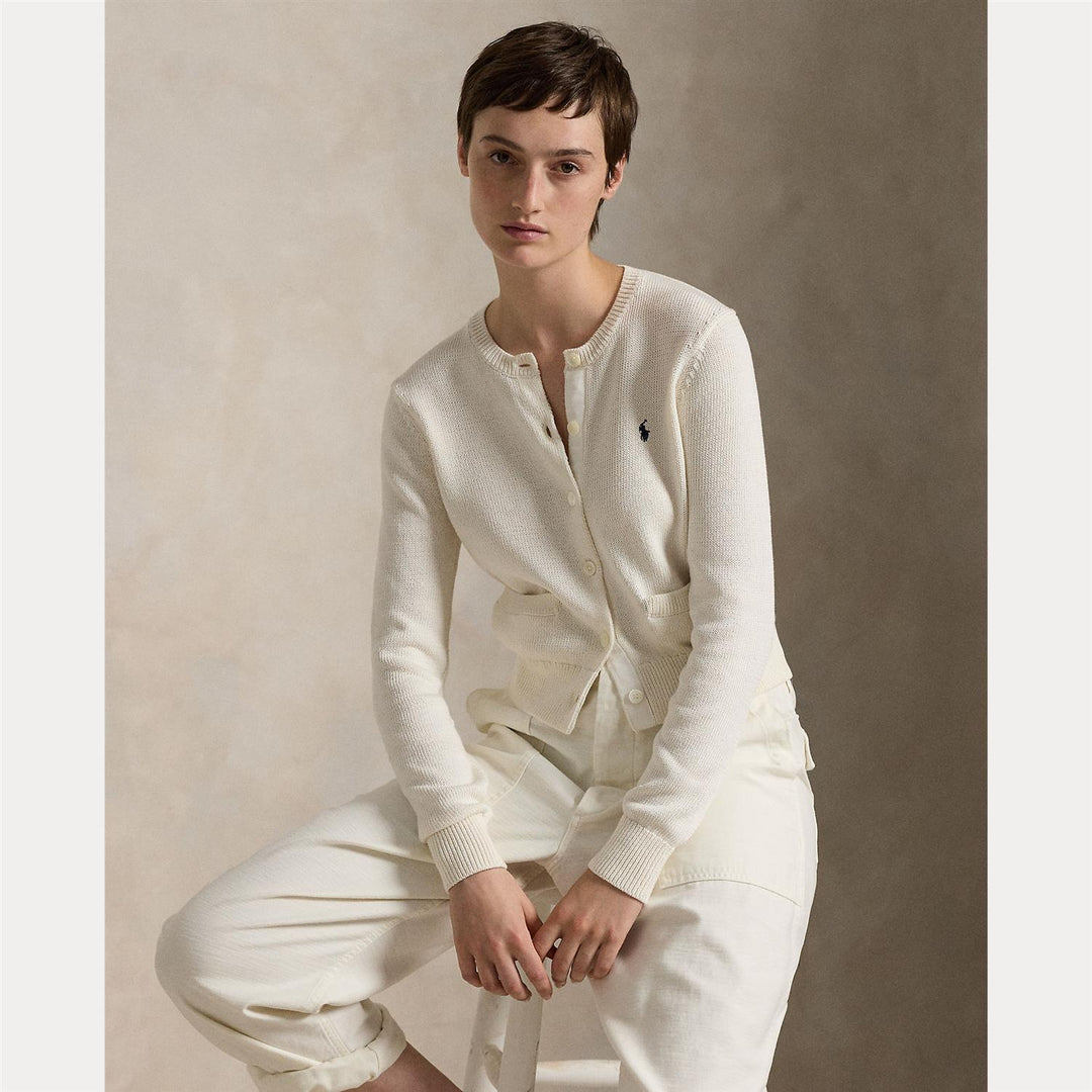 COTTON CREWNECK CARDIGAN