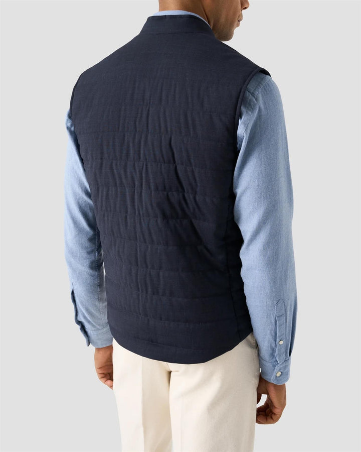 Padded Wool Vest - Navy Blue