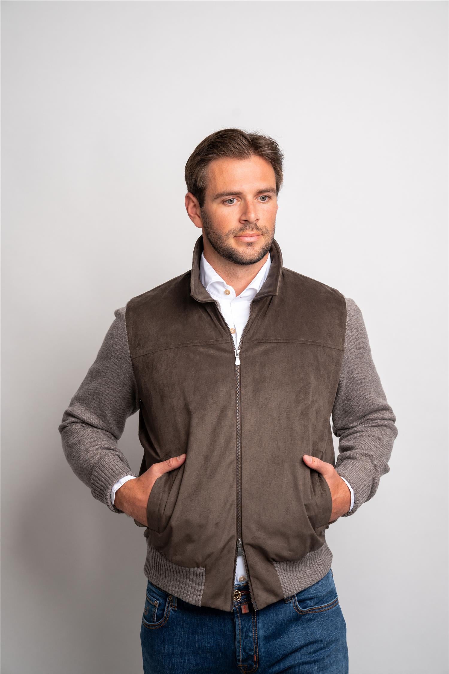 Jacket Zip - Olive/Grey