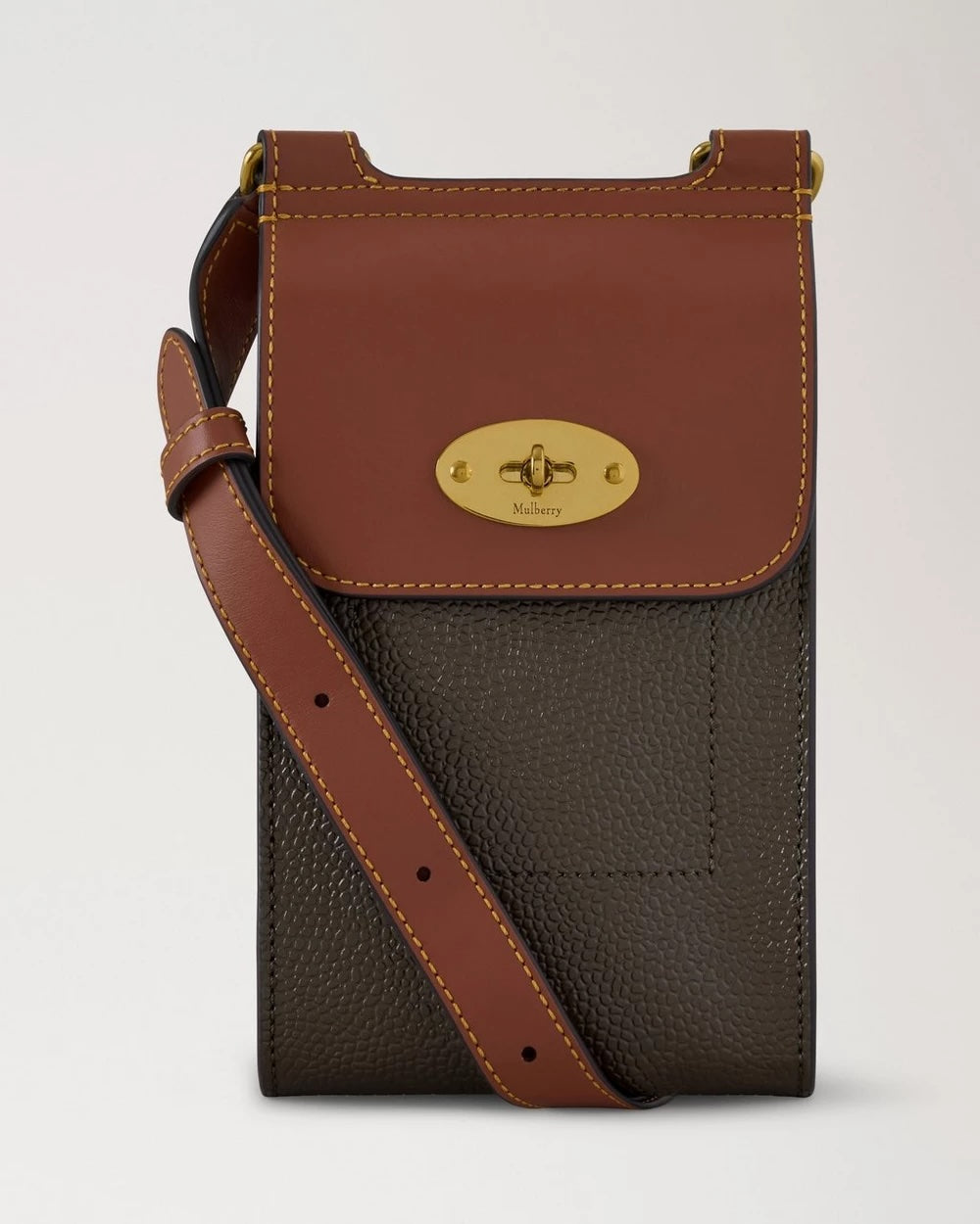 Mini Antony Pouch Eco Scotchgrain Mole-Cognac