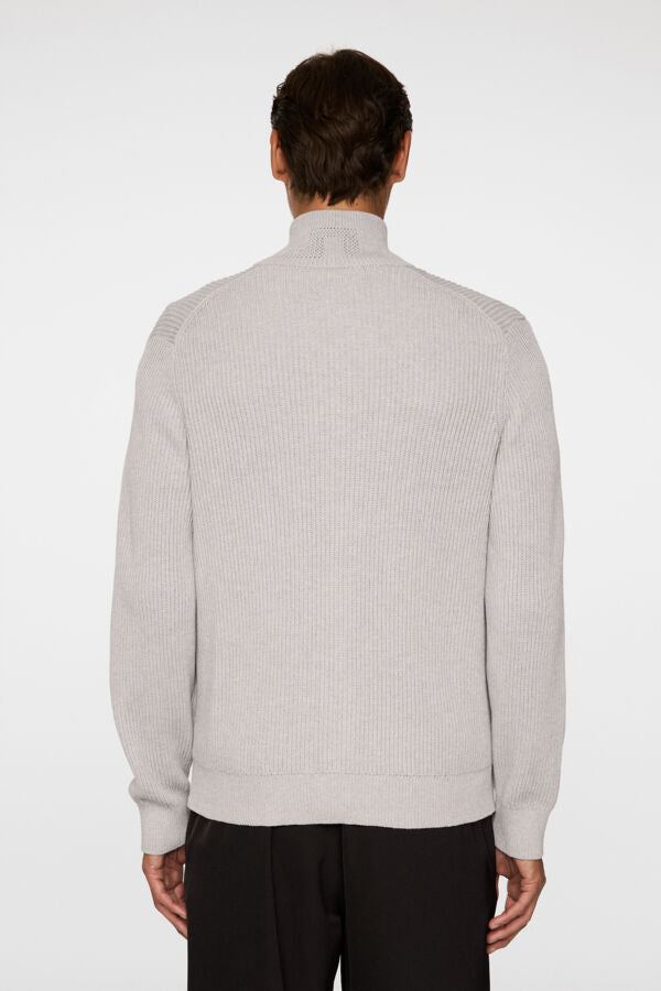 Alexis Full Zip Cardigan - Light Grey Melange