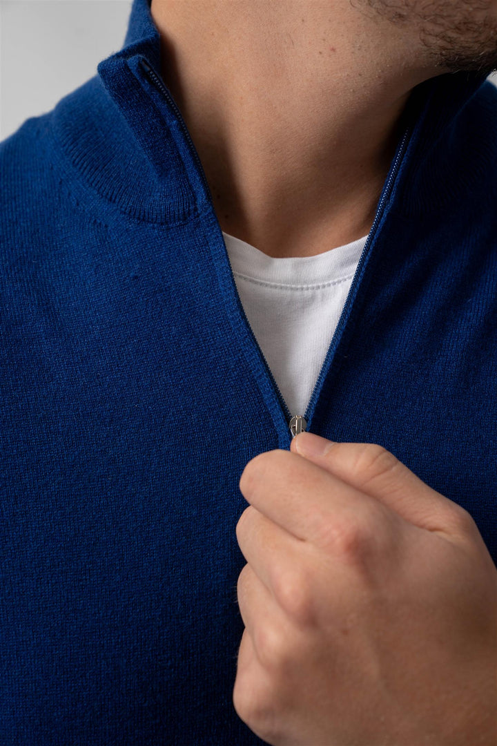 Half Zip - Cashmere - Blue