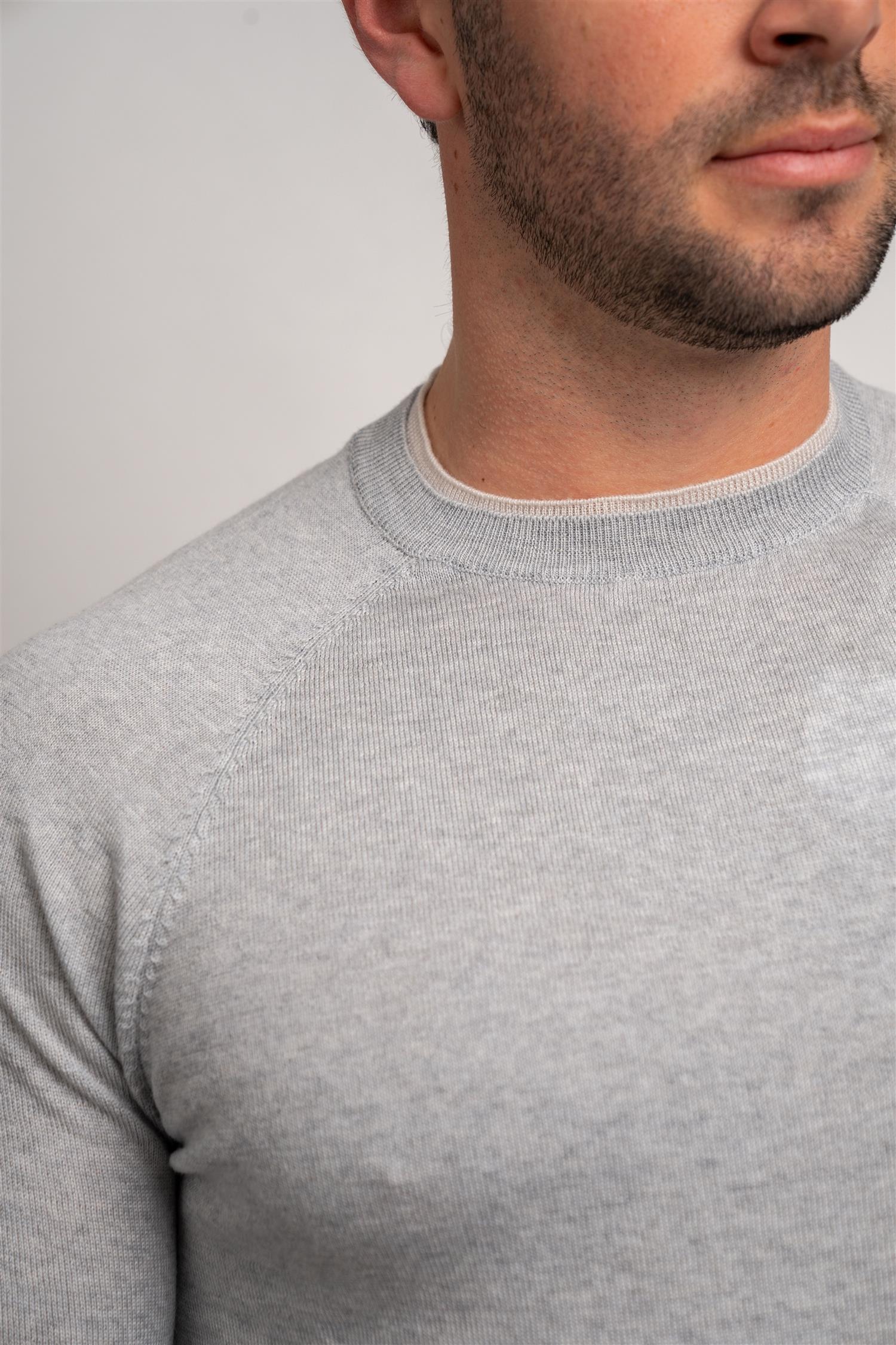 Round Neck Sweater - Grey