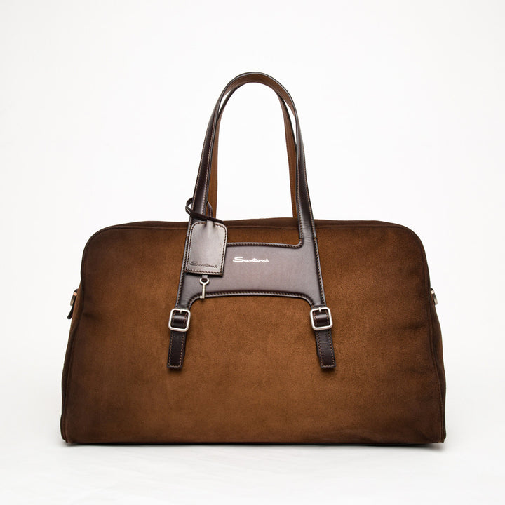Briefcase Leather Suede - Brun