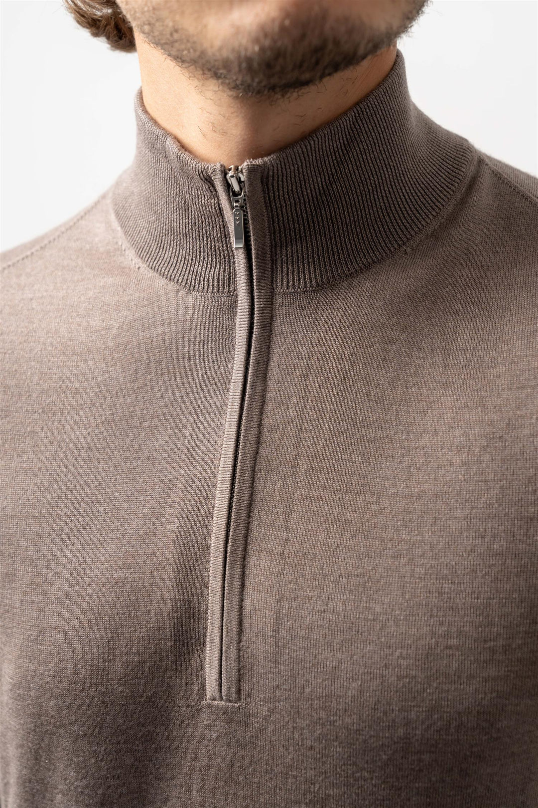 Half Zip Lysebrun