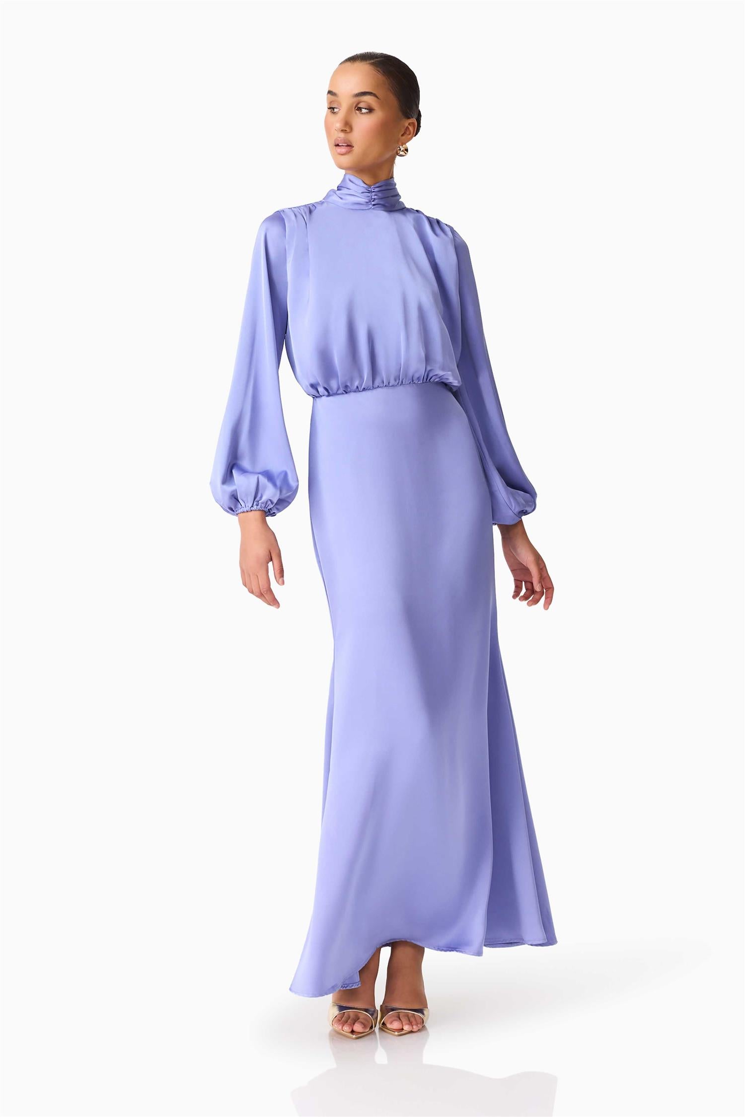Jacinta Long Sleeve Gown Blue