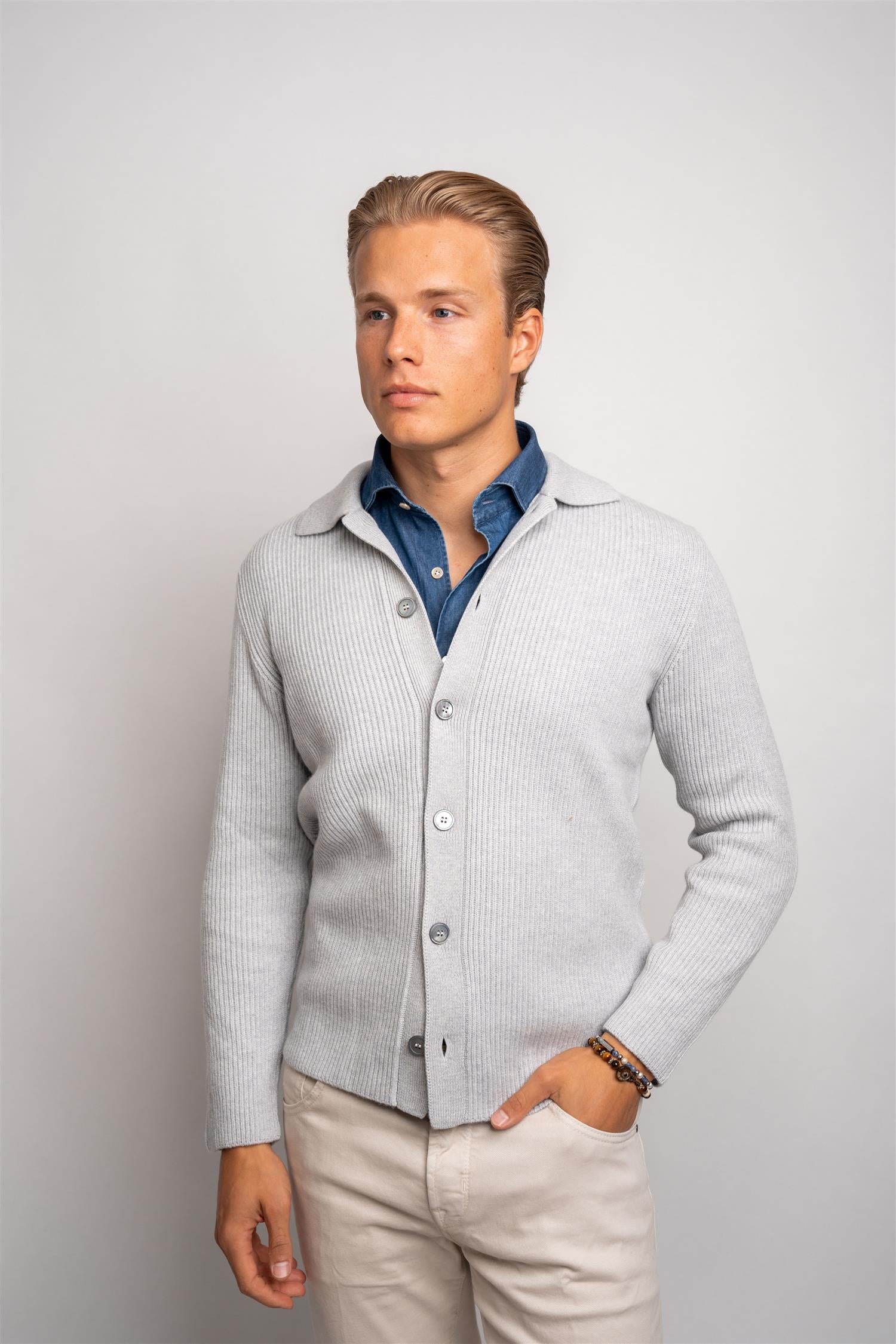 Cashmere Polo - Grey