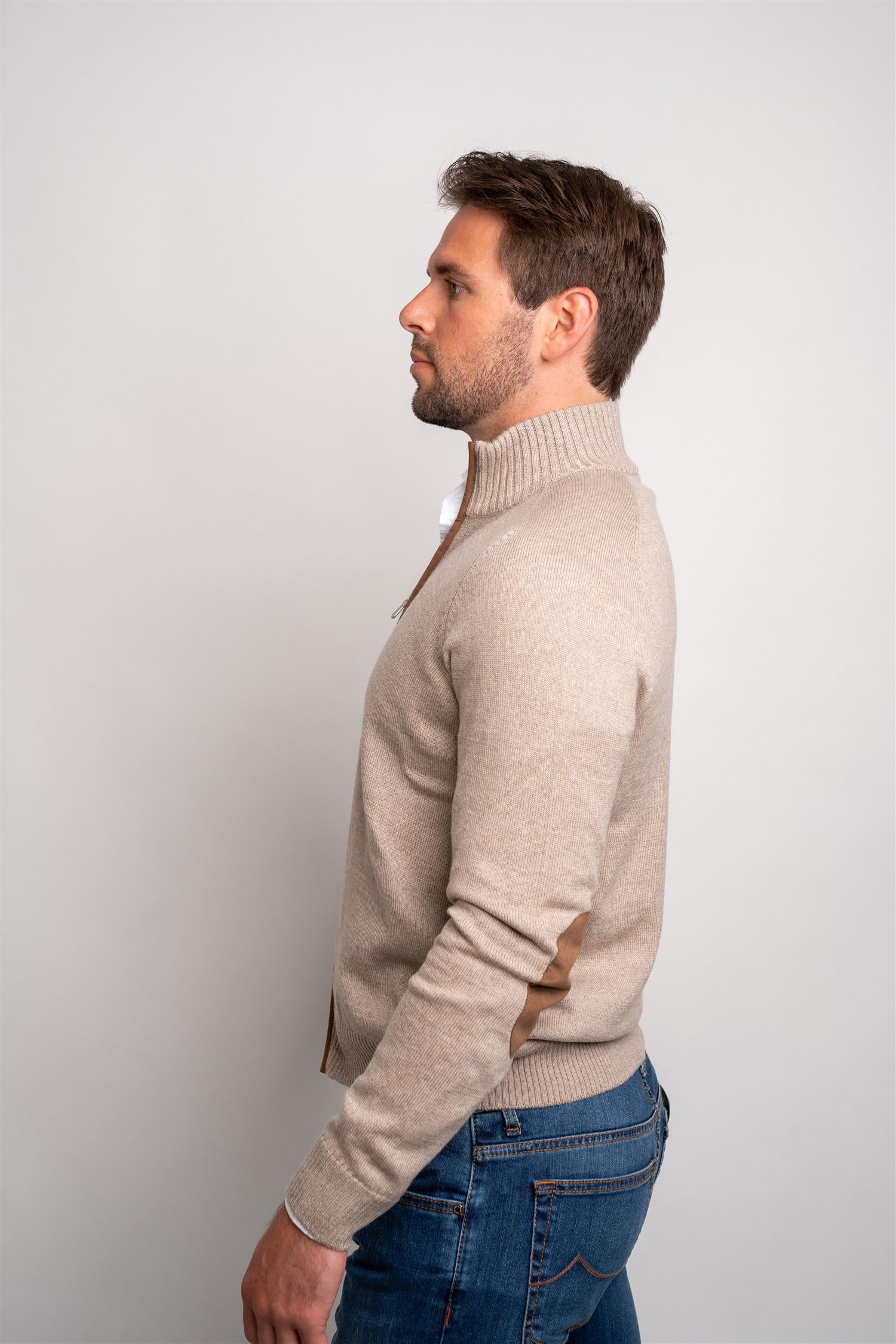 Full Zip - Beige/Brown