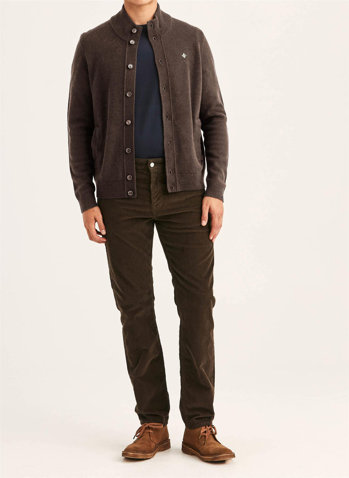 Hertford Button Cardigan - Brown