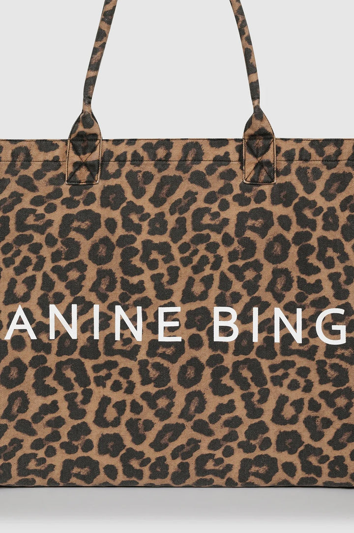 Leo Canvas Tote - Black and Brown Leopard