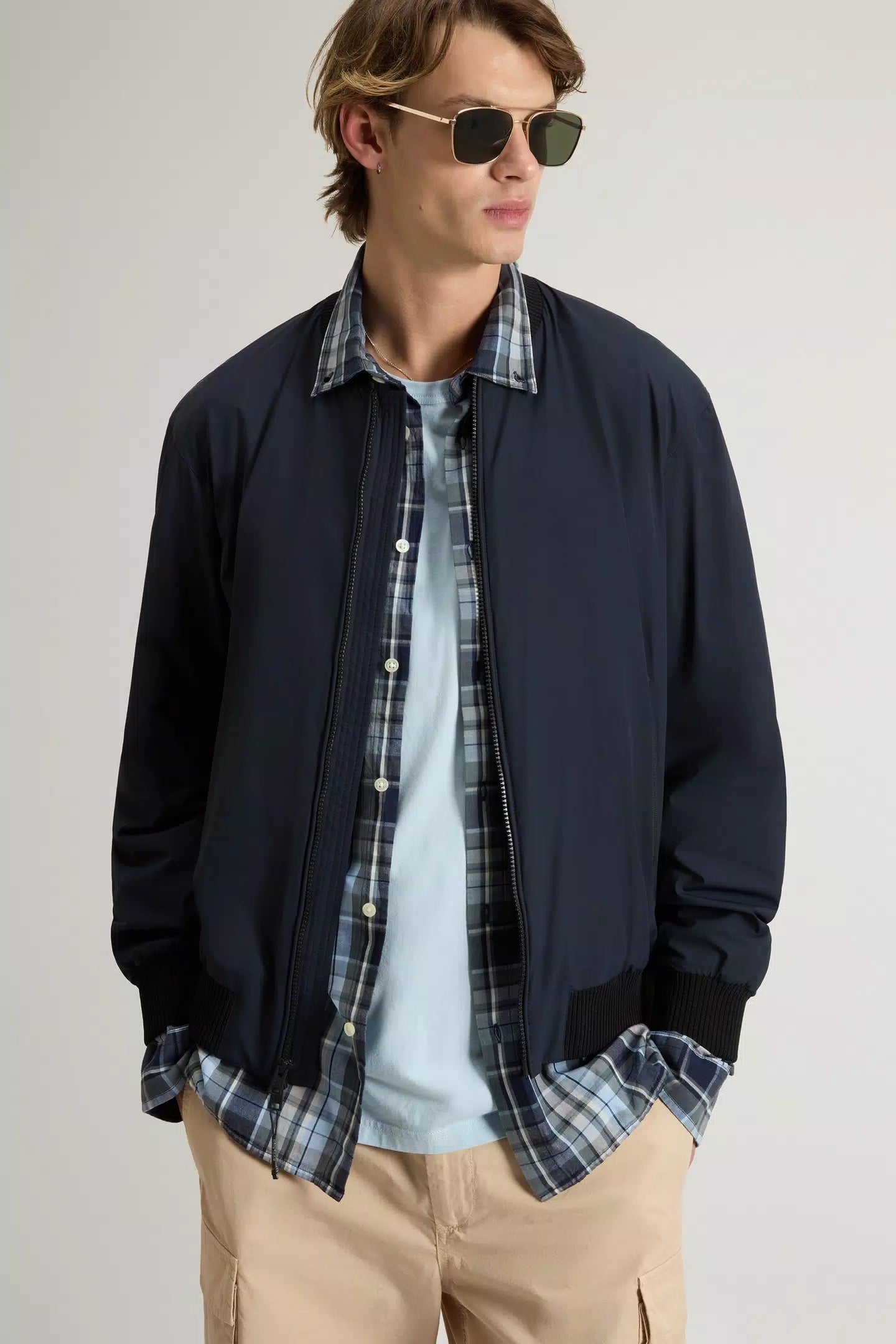 Matt Stretch Bomber - Melton Blue