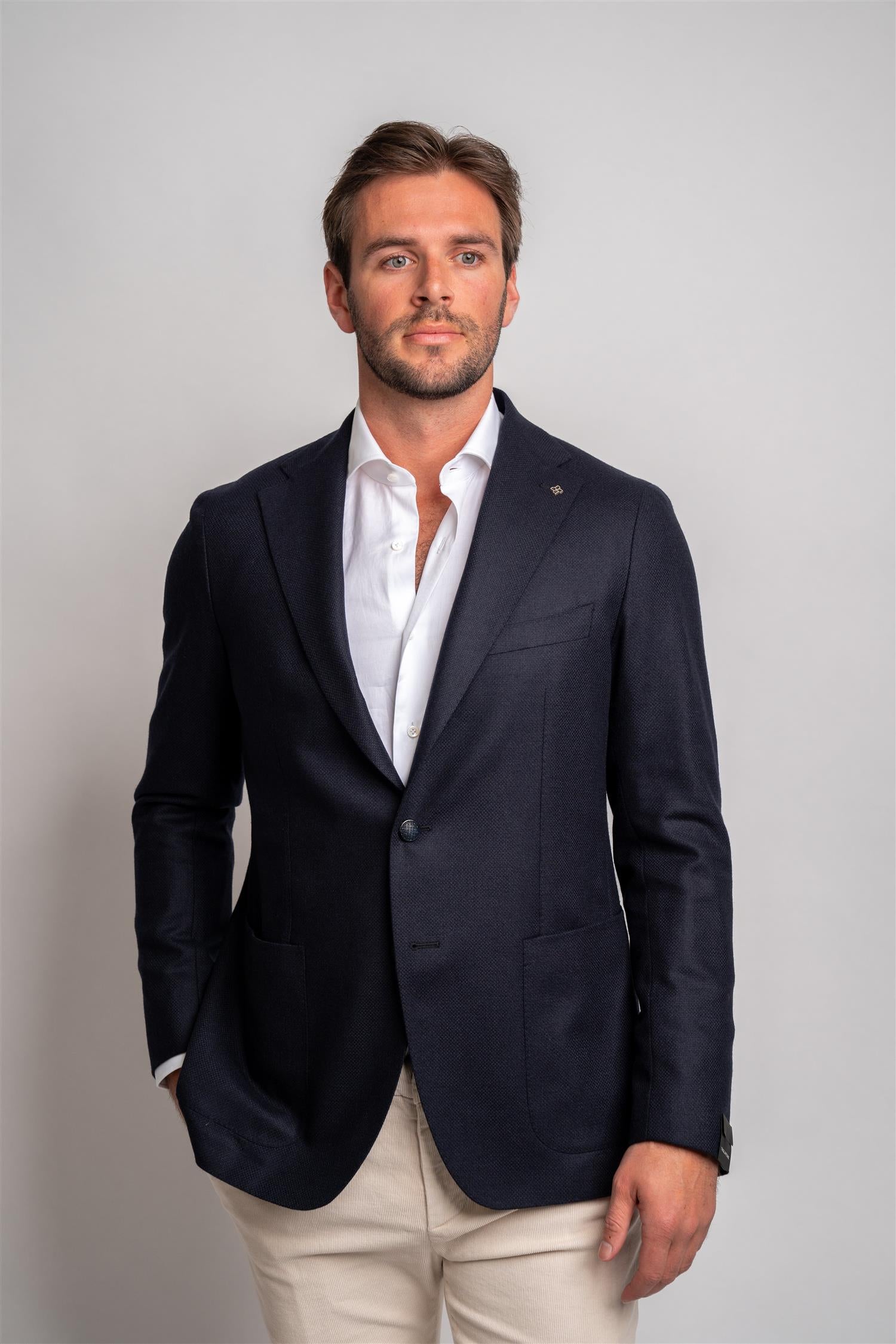 Structure Blazer Wool/Cashmere - Navy