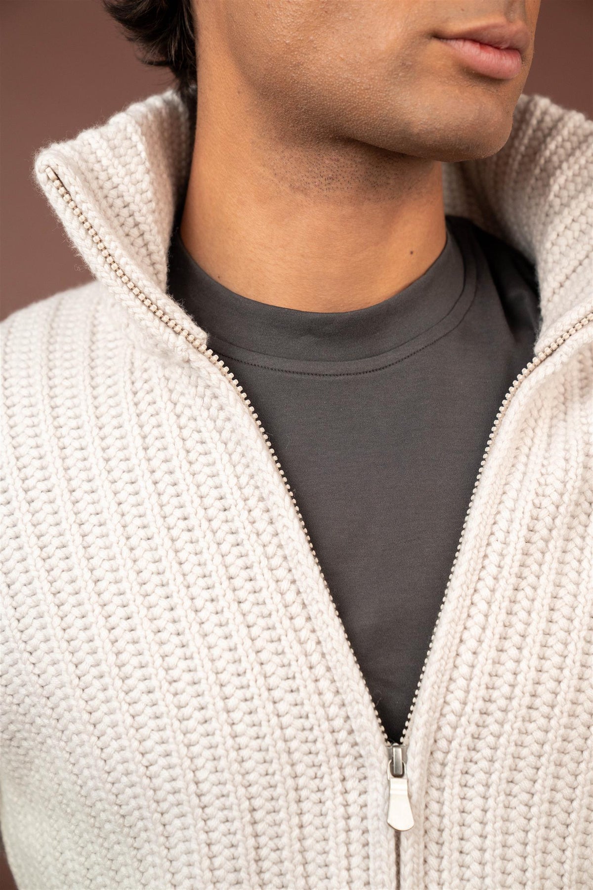Heavy Full Zip - Panna