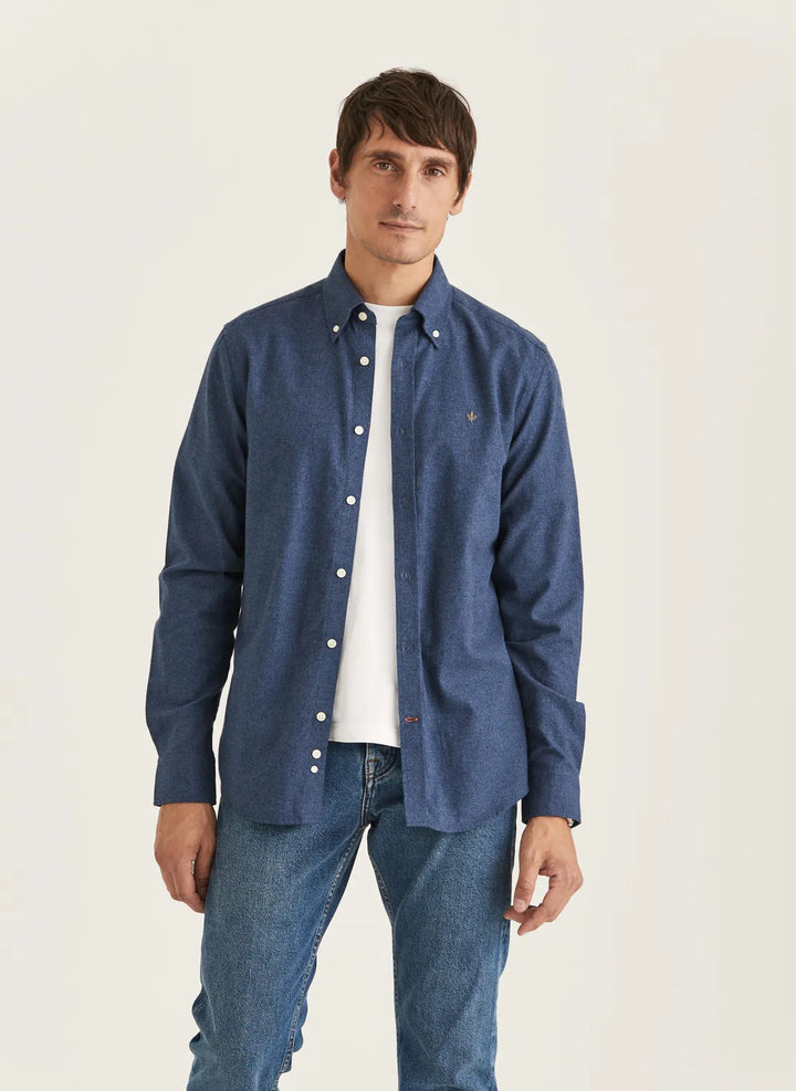 Watts Flannel Shirt - Navy