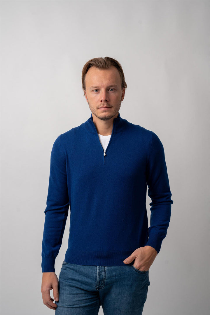 Half Zip - Cashmere - Blue