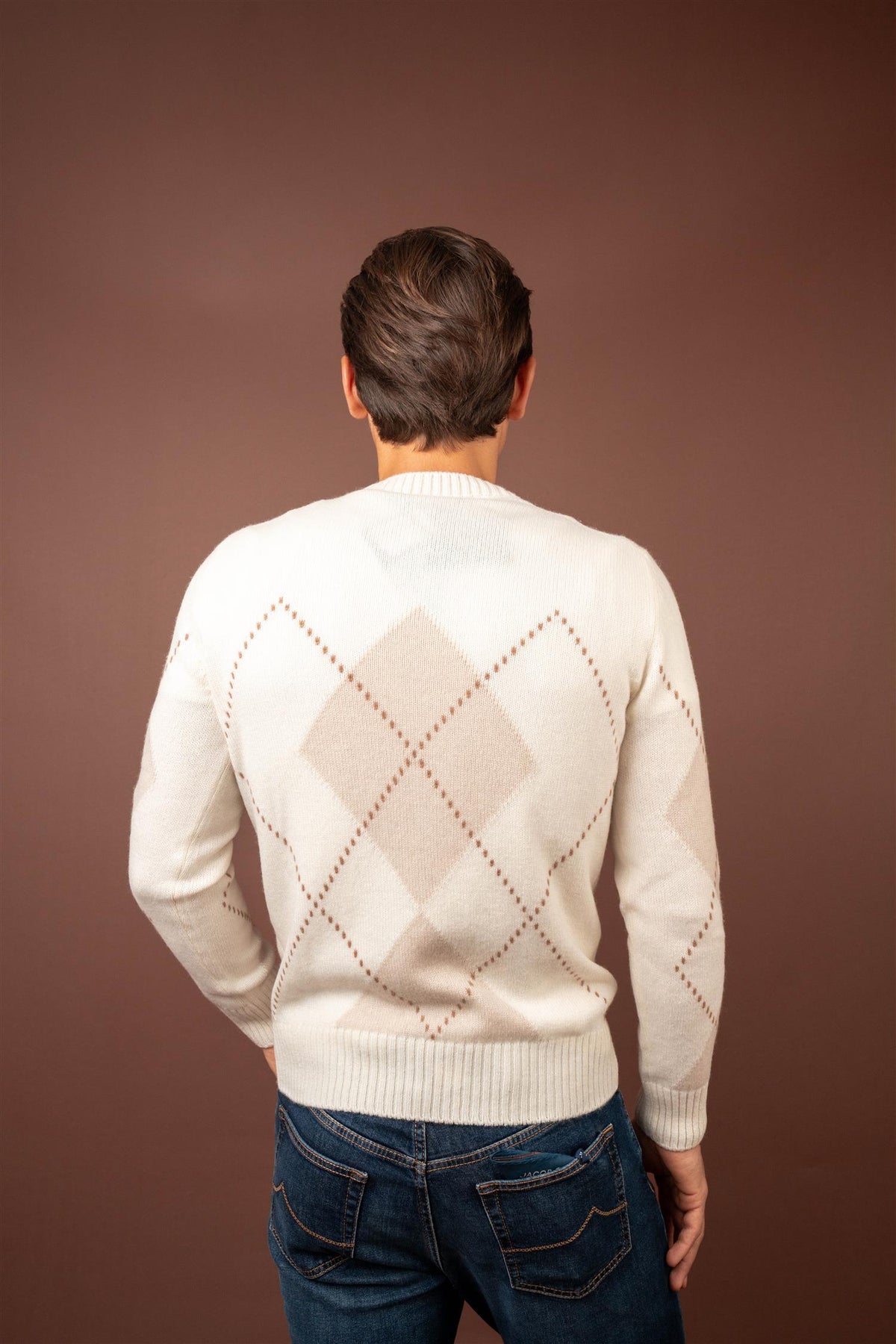 Argyle Crewneck Cashmere - Off White