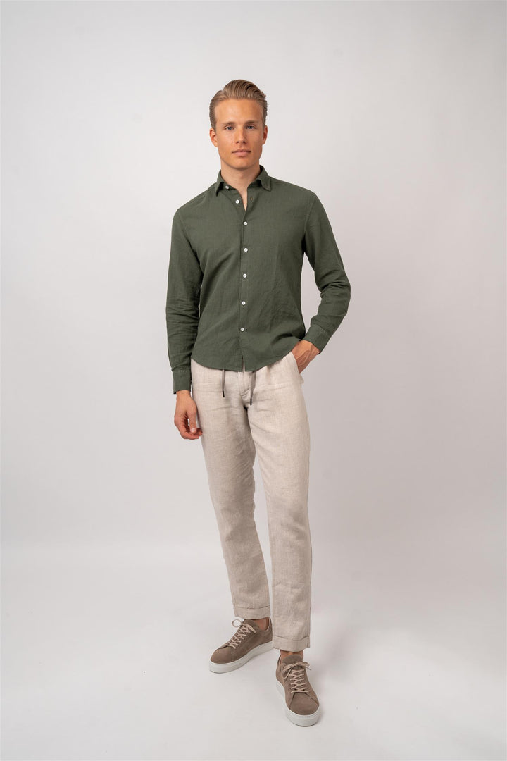 Linen Shirt - Oliv