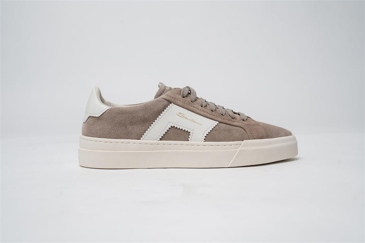 Double Buckle Sneaker Suede - Beige