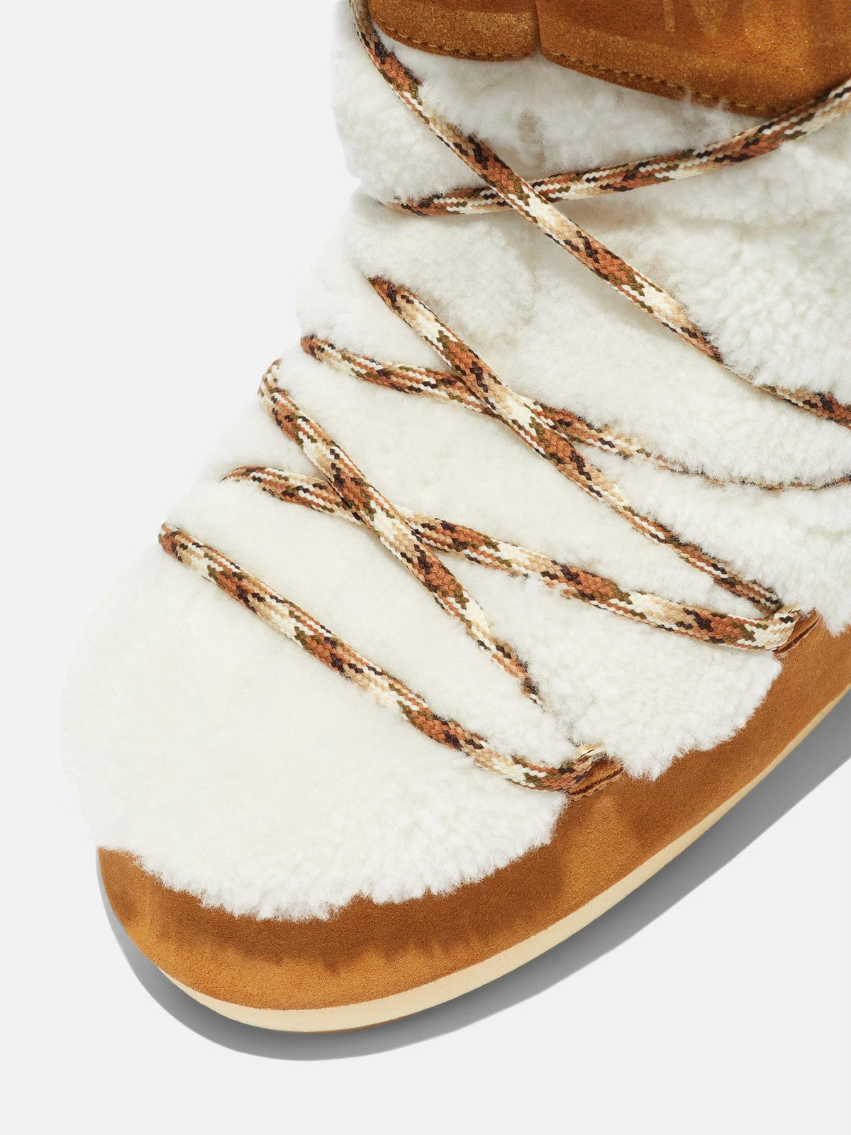 MB Icon Brown Shearling Boots - Whisky/Off White
