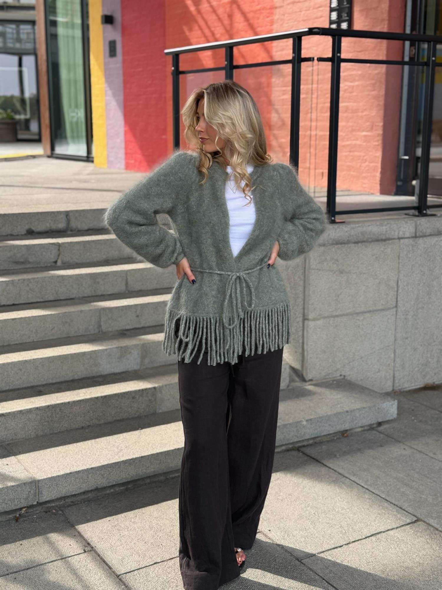 Fidele Chunky Cardigan Sage Green