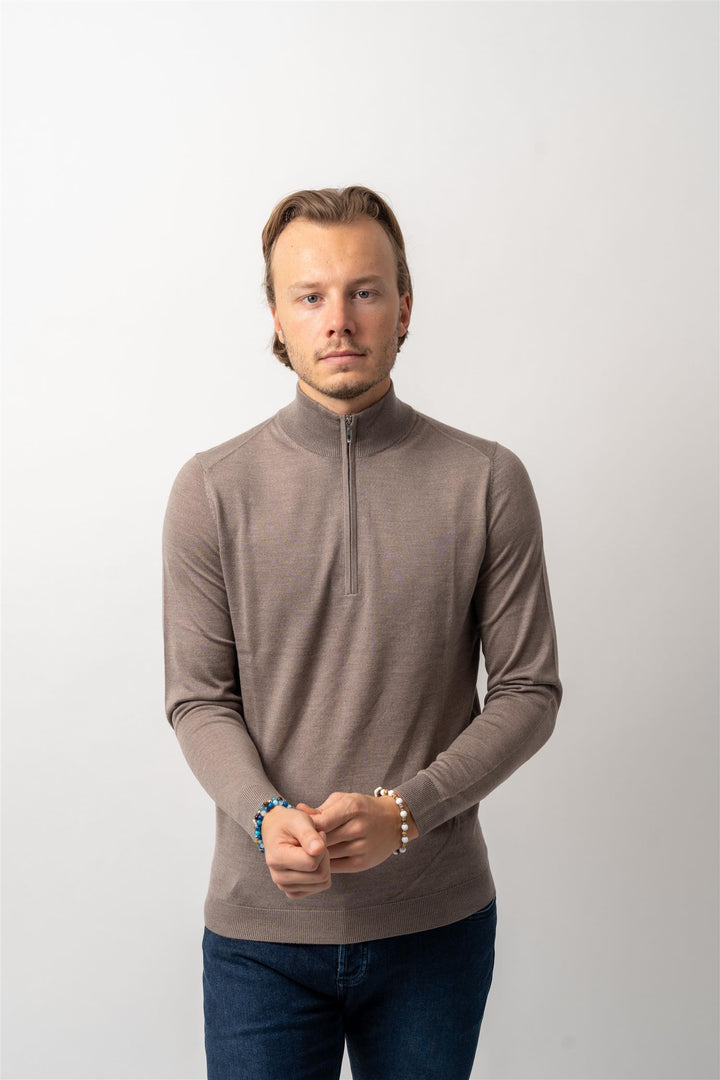 Half Zip Lysebrun