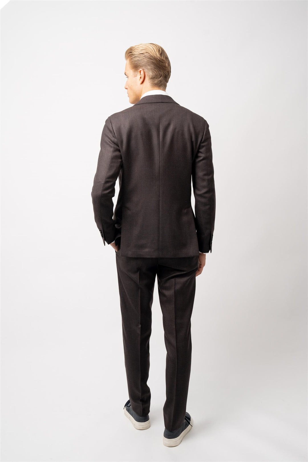 Lardini wool suit dark brown