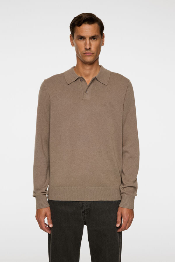 Edgar Knitted Wool Polo - Brindle