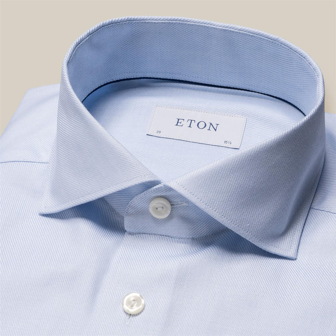 Slim Semi Solid Twill Shirt - lyseblå