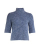 Hairy Knit Turtleneck Blue