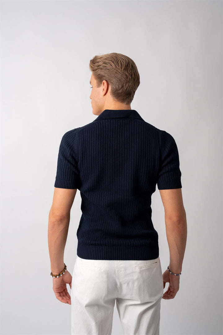 Knitted Pique - Navy