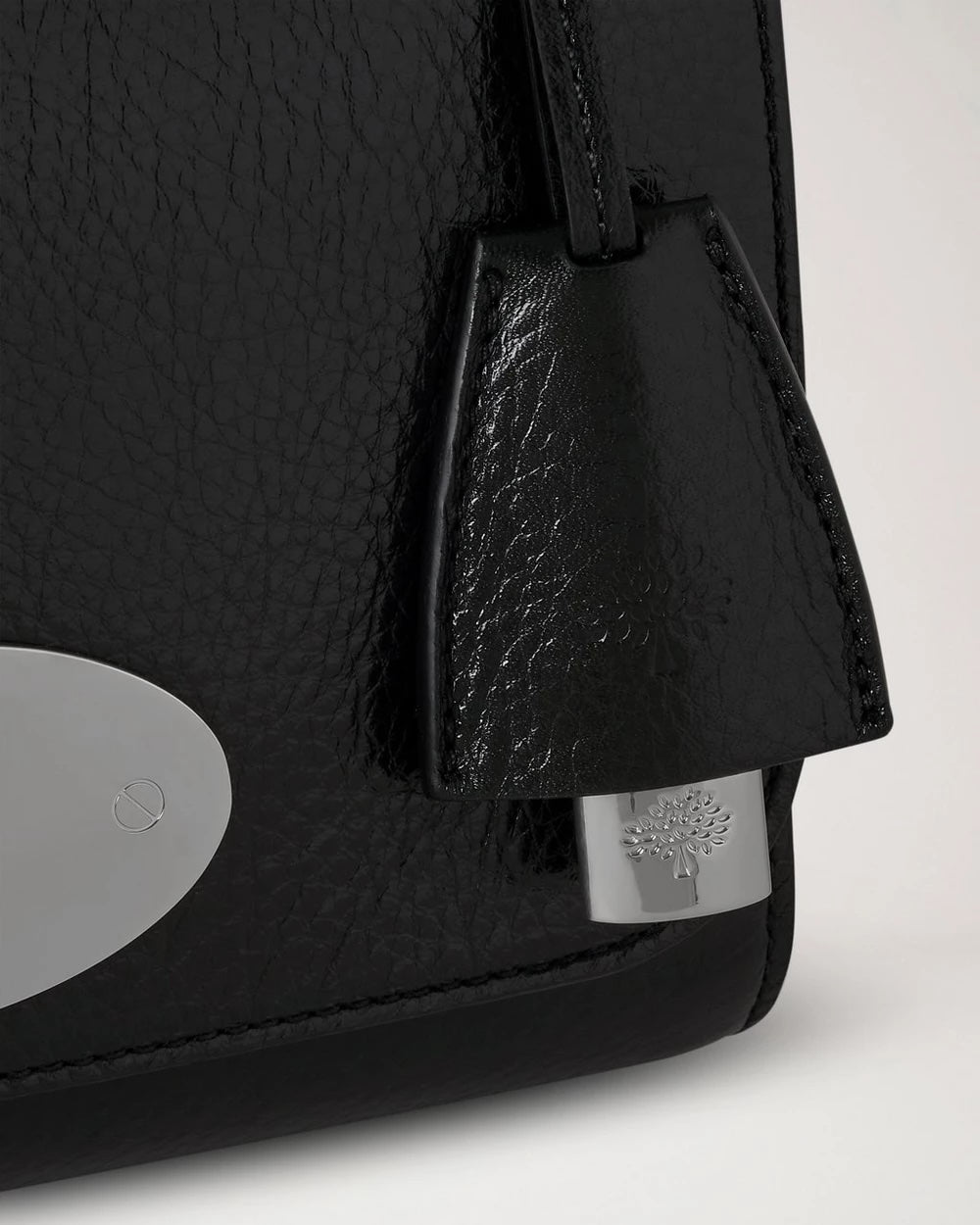 Lily High Shine Leather Black Silver