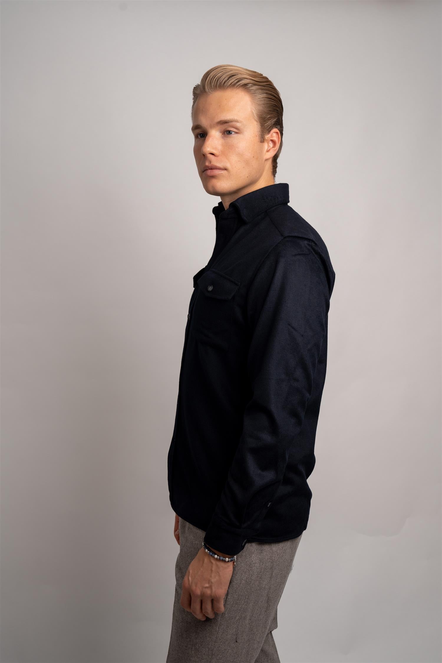 Wool Overshirt - Navy