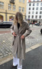 Long Coat Cacha Grey Brown Belt and Buttons