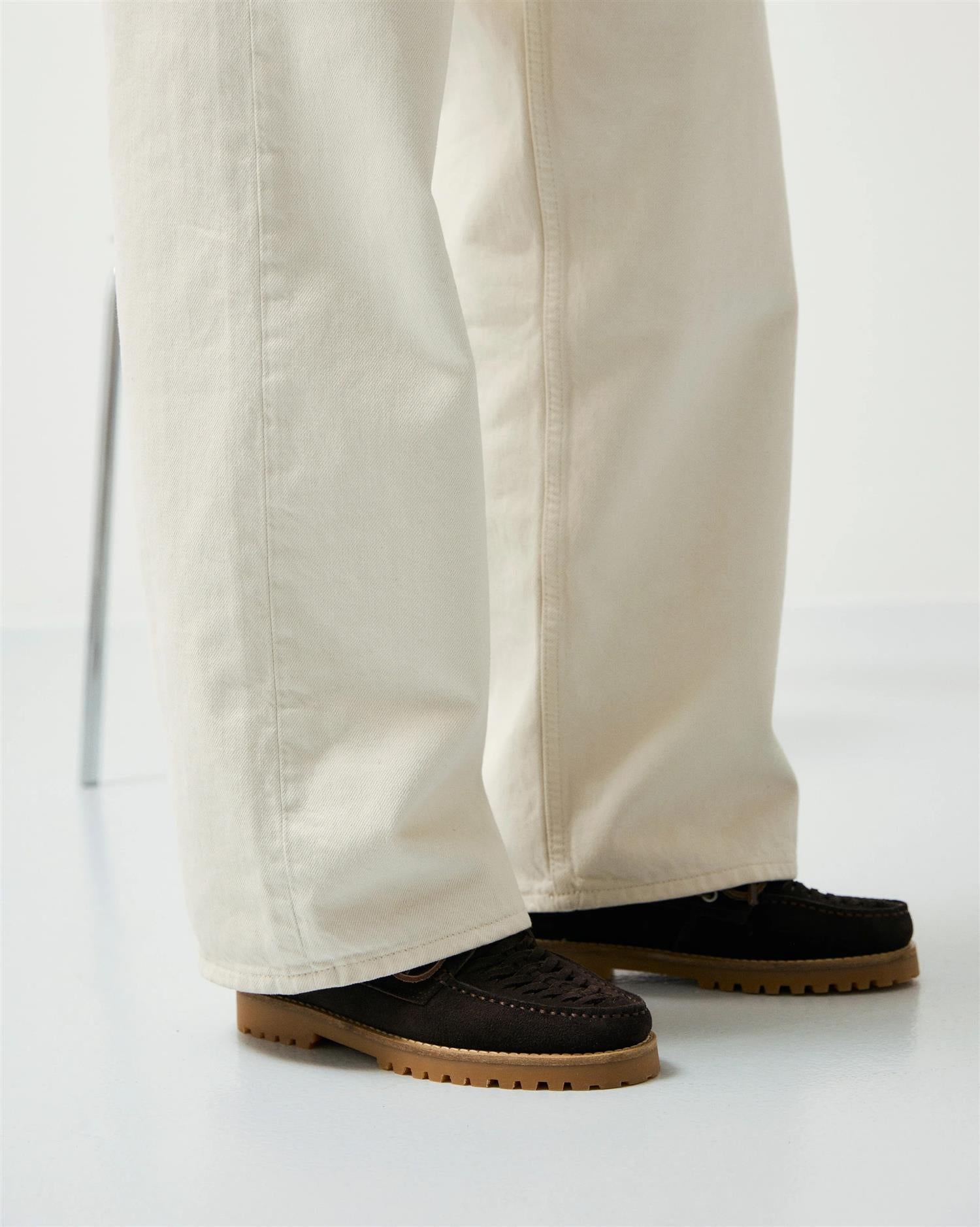 Ollie Boat Shoe - Brown Suede Braided