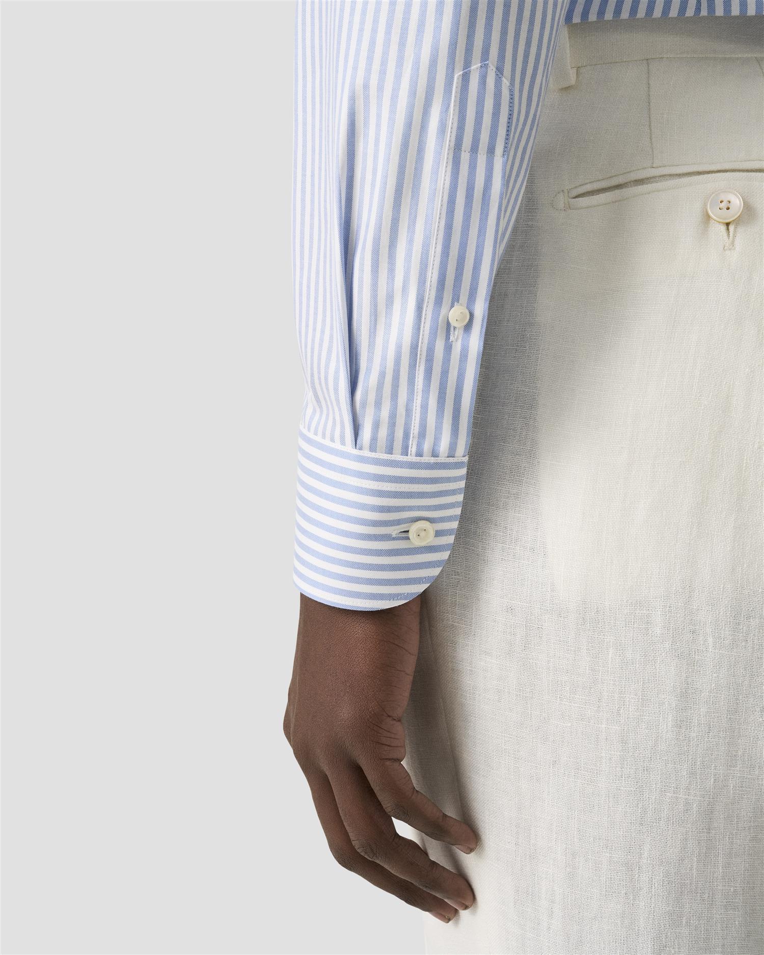 Contemp Striped Signature Oxford Shirt . Light Blue