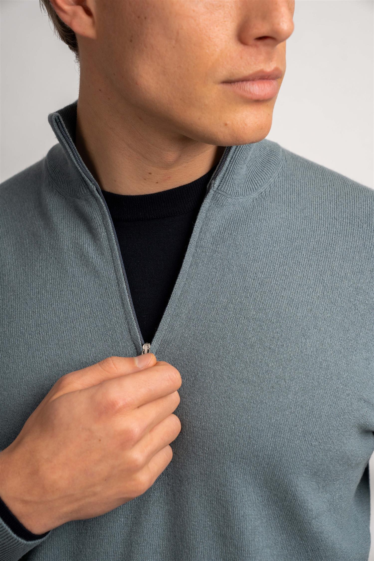 Half Zip Cashmere - Green